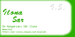 ilona sar business card